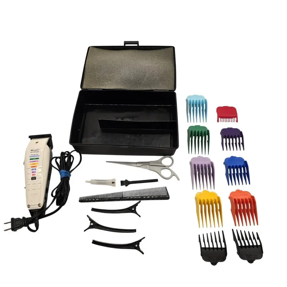Wahl Clipper Haircut Kit Color Coded Pro Grooming 26 Piece Kit Corded Easy Use
